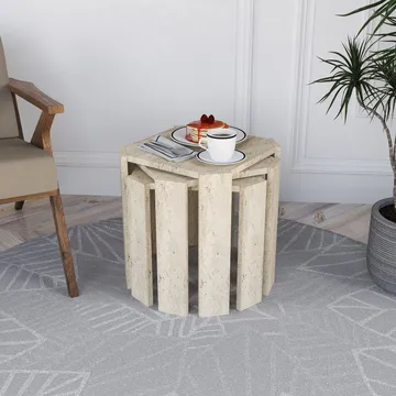 Tatil settbord 38 cm - Travertin - Møbler - Bord - Sofabord - Kistebord