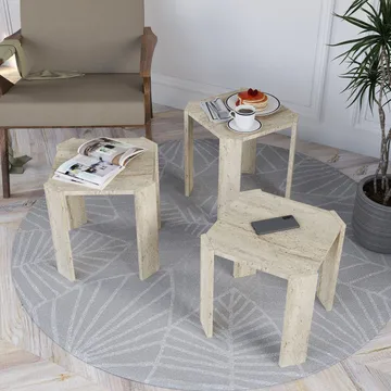 Tatil settbord 38 cm - Travertin - Møbler - Bord - Sofabord - Kistebord