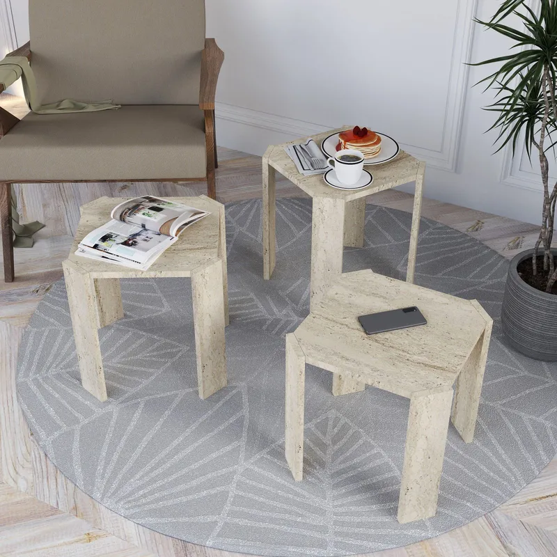 Tatil settbord 38 cm - Travertin - Møbler - Bord - Sofabord - Kistebord