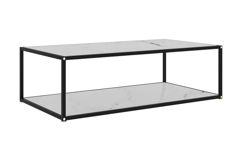 Tebord hvit 120x60x35 cm herdet glass - Hvit - Sofabord