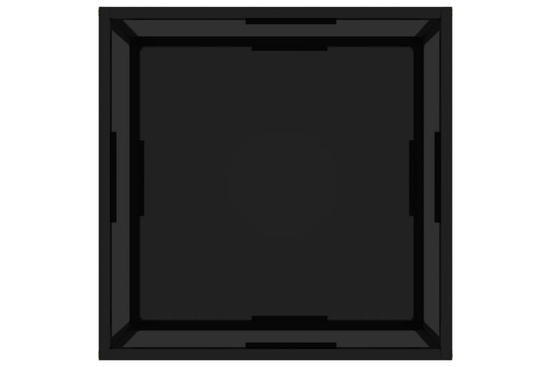Tebord svart 60x60x35 cm herdet glass - Svart - Sofabord
