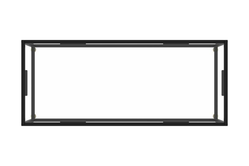 Tebord svart med herdet glass 120x50x35 cm - Svart - Sofabord