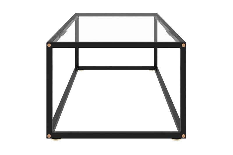 Tebord svart med herdet glass 120x50x35 cm - Svart - Sofabord