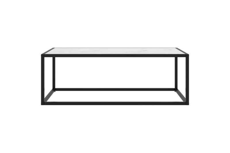 Tebord svart med hvitt marmorglass 100x50x35 cm - Svart - Møbler - Bord - Sofabord