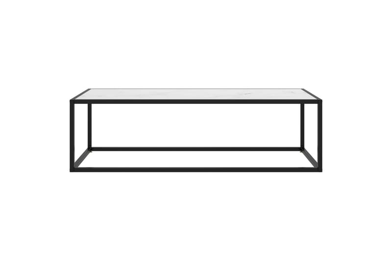 Tebord svart med hvitt marmorglass 120x50x35 cm - Svart - Møbler - Bord - Sofabord