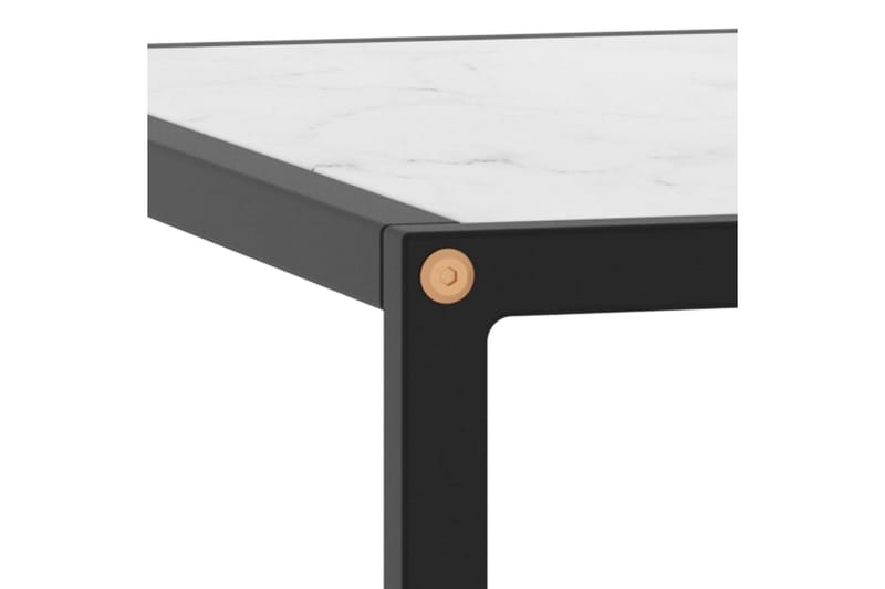 Tebord svart med hvitt marmorglass 60x60x35 cm - Svart - Sofabord