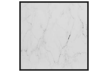 Tebord svart med hvitt marmorglass 90x90x50 cm - Svart - Møbler - Bord - Sofabord