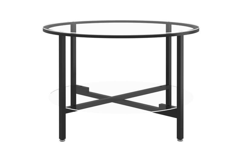Tebord svart og gjennomsiktig 70 cm herdet glass - Svart - Sofabord