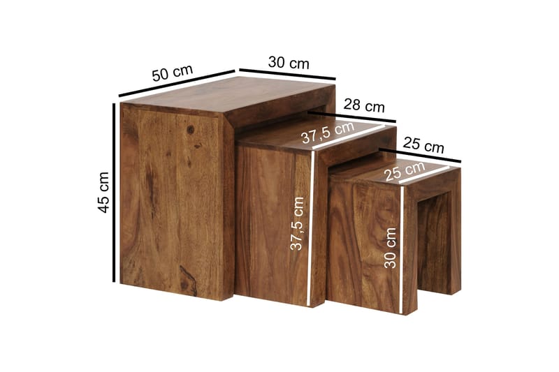 Telander Settbord 3-pk - Brun - Møbler - Bord - Sofabord