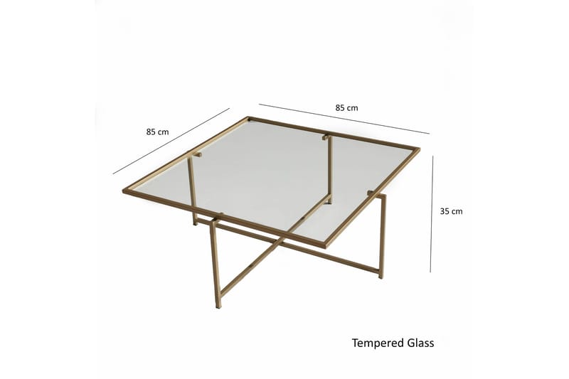 Telence Sofabord 85x35x85 cm - Guld - Møbler - Bord - Sofabord