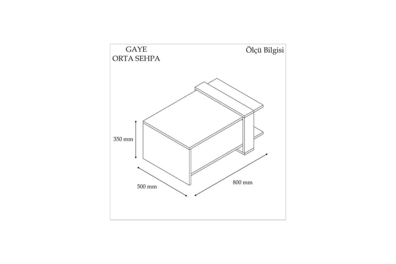 Terasa Sofabord 80 cm med Oppbevaringshylle - Valnøttsbrun/Grå - Møbler - Bord - Sofabord