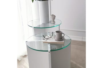Teratio Settbord 60x40x60 cm Rundt - Hvit - Møbler - Bord - Sofabord