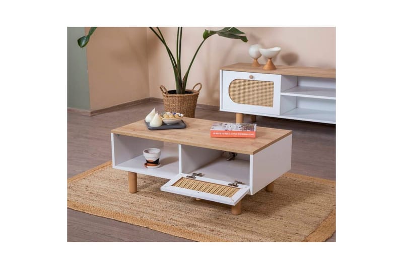 Sofabord Terra Hvit / Eik - Hvit - Møbler - Bord - Sofabord