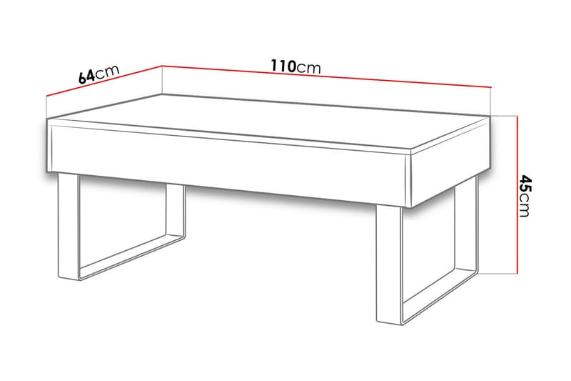 Tessan Sofabord 110 cm - Hvit - Sofabord