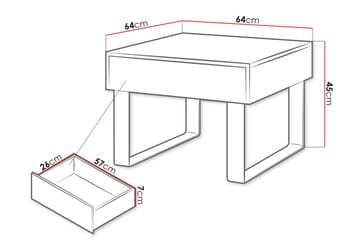 Tessan Sofabord Litet 64 cm med Oppbevaringsskuff - Svart - Møbler - Bord - Sofabord