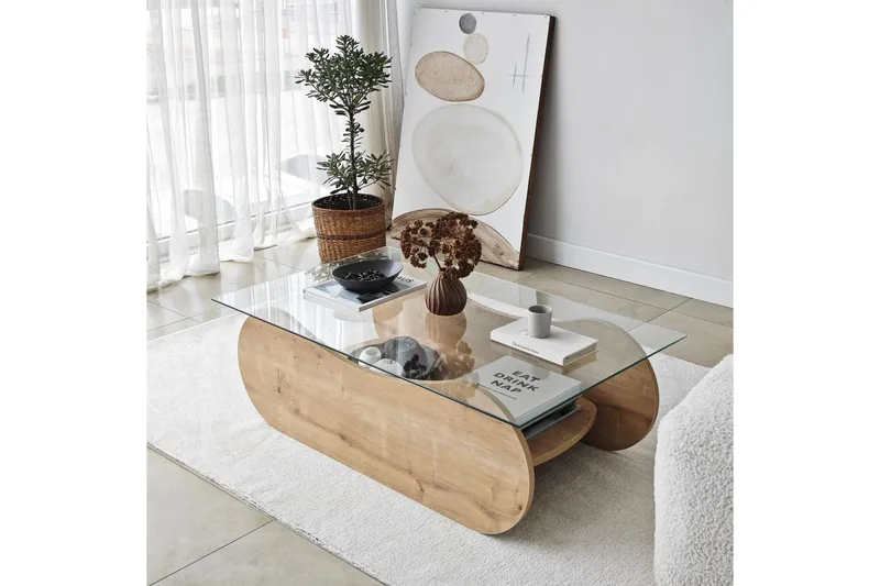 Sofabord Tevrin Sudamaleik / Transparent - Sudamaleik / Transparent - Møbler - Bord - Sofabord