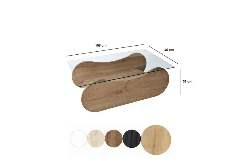 Sofabord Tevrin Sudamaleik / Transparent - Sudamaleik / Transparent - Møbler - Bord - Sofabord