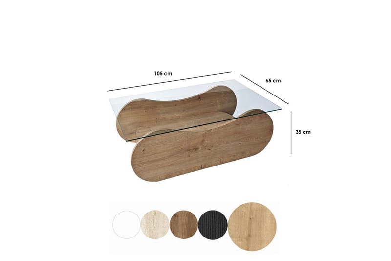 Sofabord Tevrin Sudamaleik / Transparent - Sudamaleik / Transparent - Møbler - Bord - Sofabord