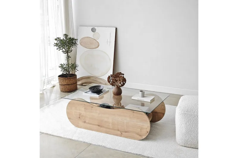 Sofabord Tevrin Sudamaleik / Transparent - Sudamaleik / Transparent - Møbler - Bord - Sofabord