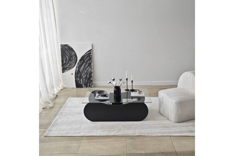 Sofabord Tevrin Svart / Transparent - Svart / Transparent - Møbler - Bord - Sofabord