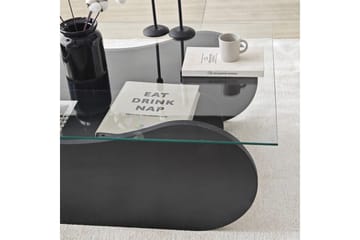 Sofabord Tevrin Svart / Transparent - Svart / Transparent - Møbler - Bord - Sofabord