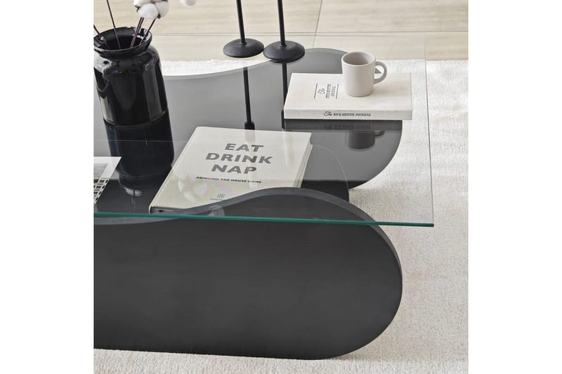 Sofabord Tevrin Svart / Transparent - Svart / Transparent - Møbler - Bord - Sofabord