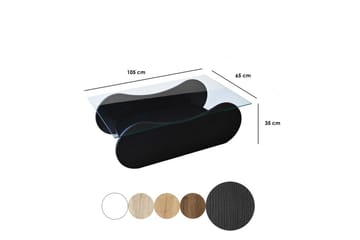Sofabord Tevrin Svart / Transparent - Svart / Transparent - Møbler - Bord - Sofabord