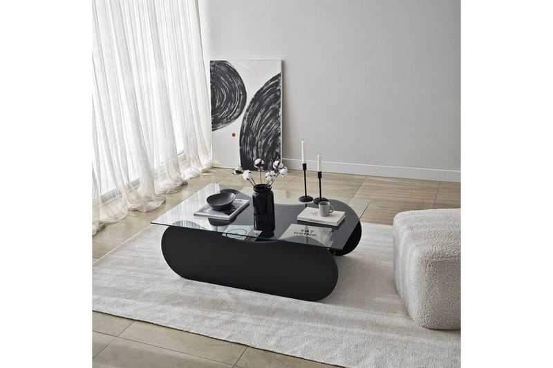 Sofabord Tevrin Svart / Transparent - Svart / Transparent - Møbler - Bord - Sofabord
