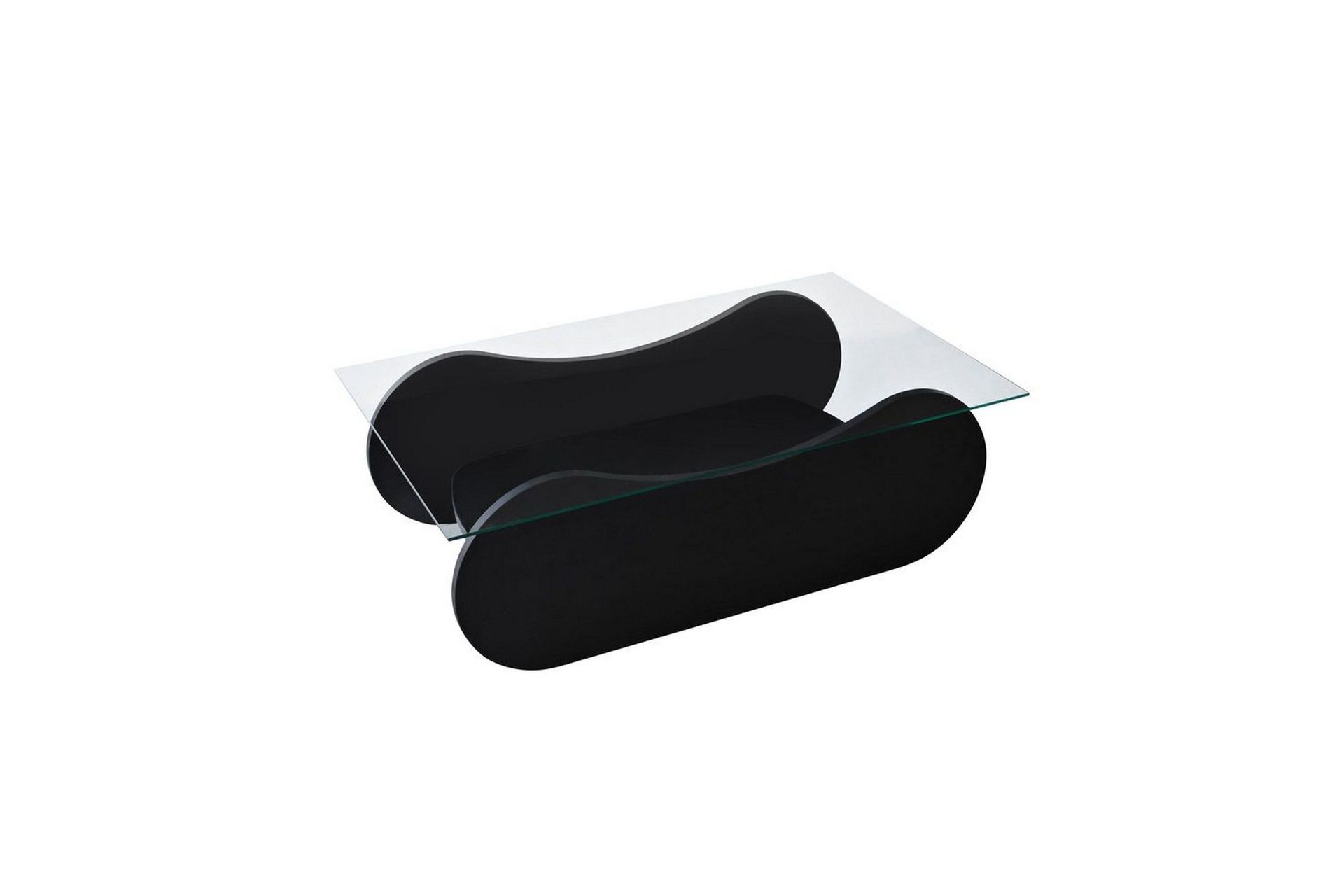 Sofabord Tevrin Svart / Transparent - Svart / Transparent