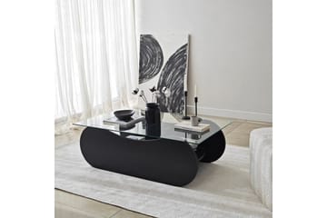 Sofabord Tevrin Svart / Transparent - Svart / Transparent - Møbler - Bord - Sofabord