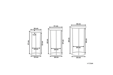 Texon Settbord 36 cm 3-pk - Svart - Møbler - Bord - Sofabord