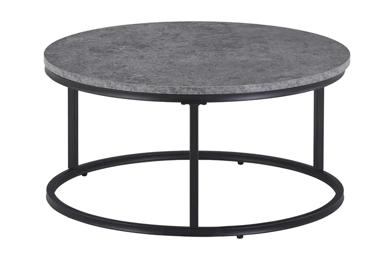 Thyra rundt satsbord 90 cm 2 bord - Grå / svart - Møbler - Bord - Sofabord