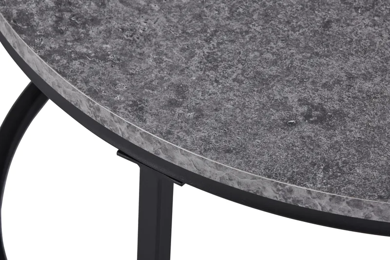 Thyra rundt satsbord 90 cm 2 bord - Grå / svart - Møbler - Bord - Sofabord