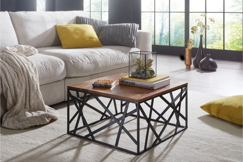 Tijero Sofabord 60 cm - Massivt Tre/Svart - Møbler - Bord - Sofabord