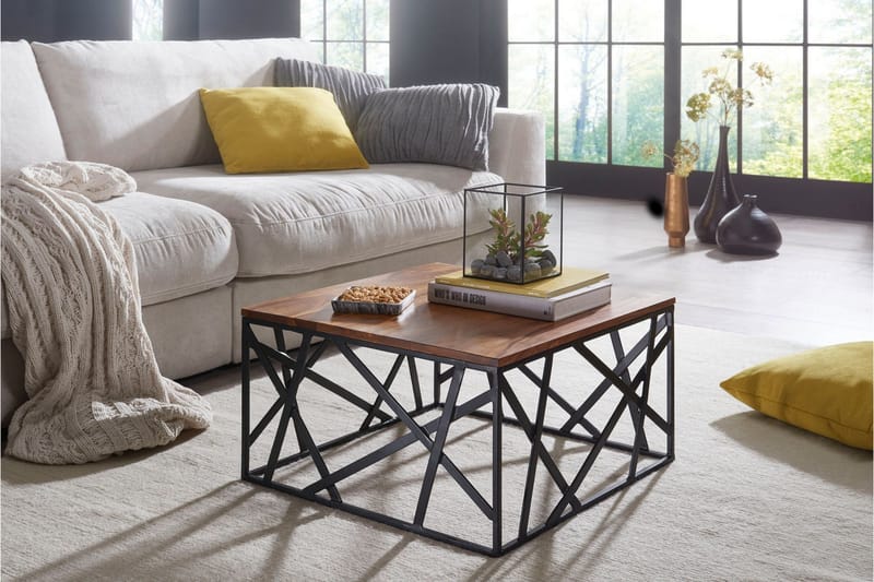 Tijero Sofabord 60 cm - Massivt Tre/Svart - Møbler - Bord - Sofabord