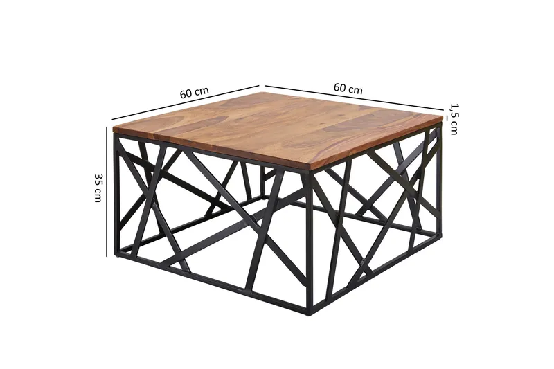 Tijero Sofabord 60 cm - Massivt Tre/Svart - Møbler - Bord - Sofabord