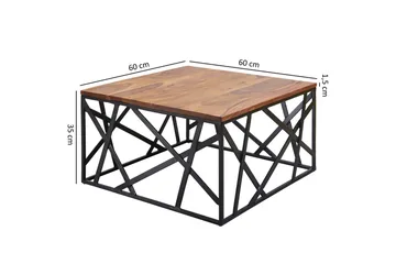 Tijero Sofabord 60 cm - Massivt Tre/Svart - Møbler - Bord - Sofabord