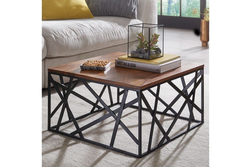 Tijero Sofabord 60 cm - Massivt Tre/Svart - Møbler - Bord - Sofabord