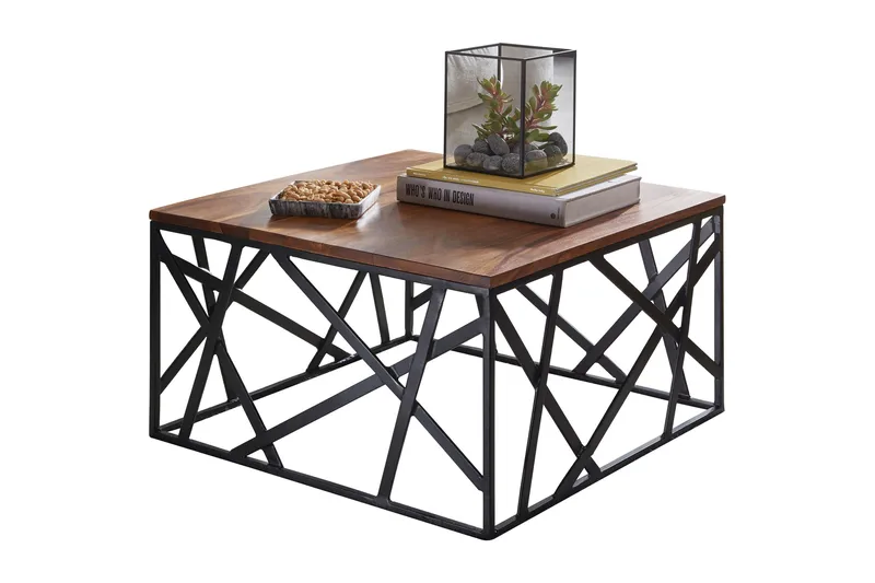 Tijero Sofabord 60 cm - Massivt Tre/Svart - Møbler - Bord - Sofabord