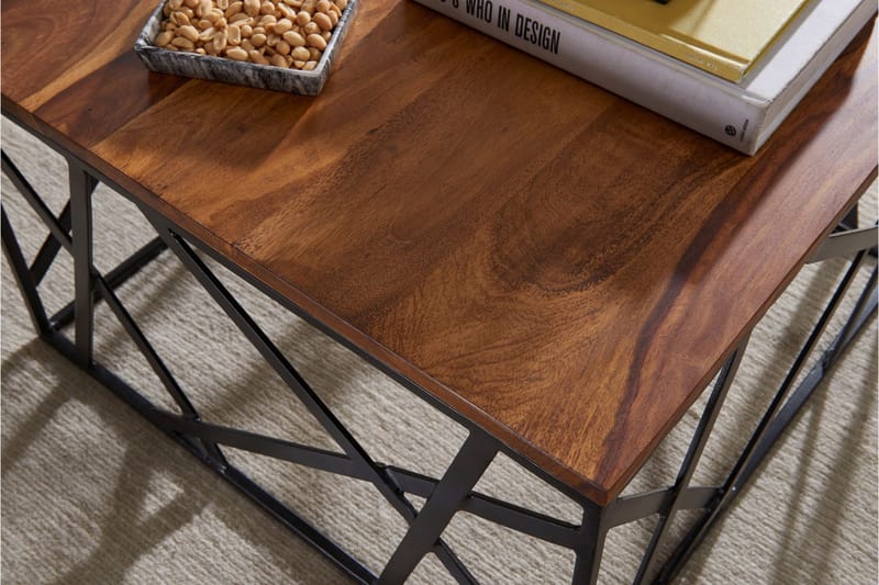 Tijero Sofabord 60 cm - Massivt Tre/Svart - Møbler - Bord - Sofabord