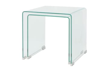 Todelt settbord i temperert glass klar - Glass - Møbler - Bord - Sofabord