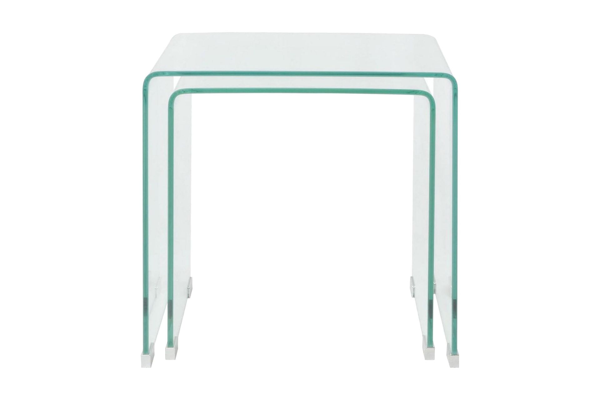 Todelt settbord i temperert glass klar - Glass - Møbler - Bord - Sofabord