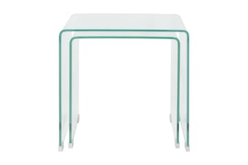 Todelt settbord i temperert glass klar - Glass - Møbler - Bord - Sofabord