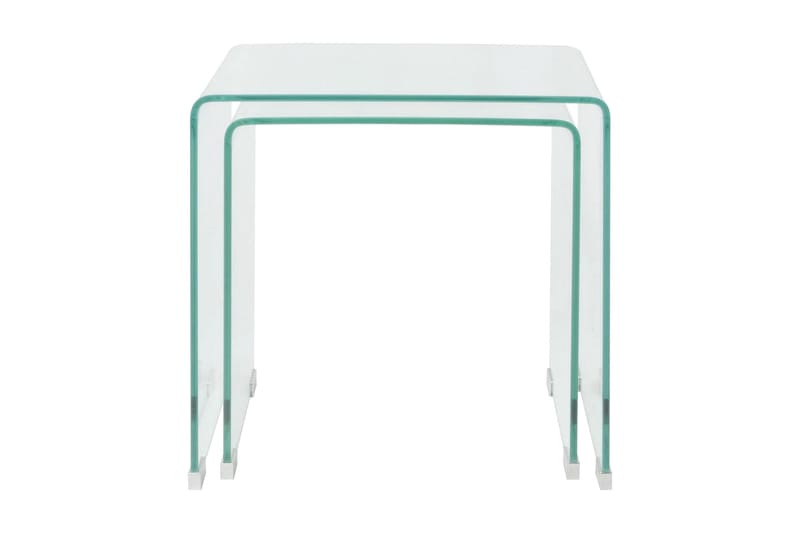Todelt settbord i temperert glass klar - Glass - Møbler - Bord - Sofabord