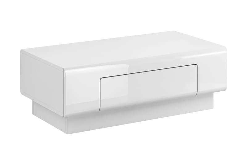 Toreno Sofabord 110 cm med Oppbevaringshylle + Skuff - Hvit - Møbler - Bord - Sofabord