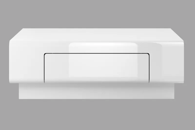 Toreno Sofabord 110 cm med Oppbevaringshylle + Skuff - Hvit - Møbler - Bord - Sofabord