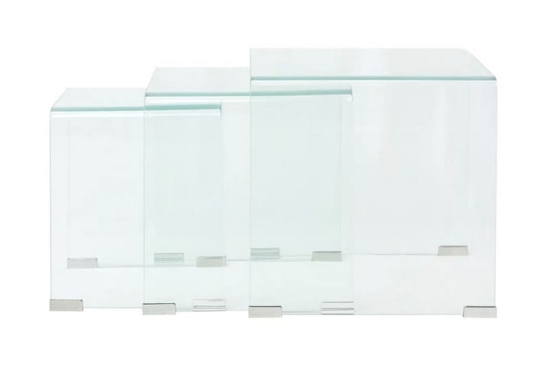 Tredelt settbord i temperert glass klar - Glass - Møbler - Bord - Sofabord
