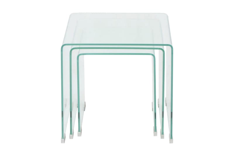 Tredelt settbord i temperert glass klar - Glass - Møbler - Bord - Sofabord