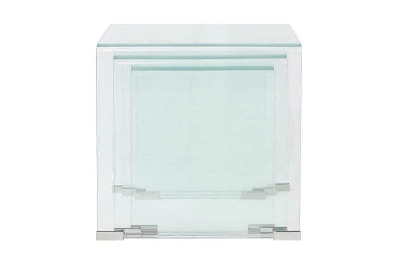 Tredelt settbord i temperert glass klar - Glass - Møbler - Bord - Sofabord
