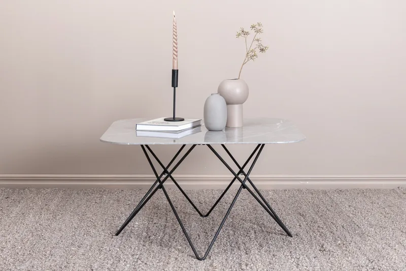 Tristar Sofabord 80 cm - Marmor/Grå/Svart - Møbler - Bord - Sofabord